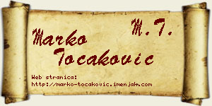 Marko Točaković vizit kartica